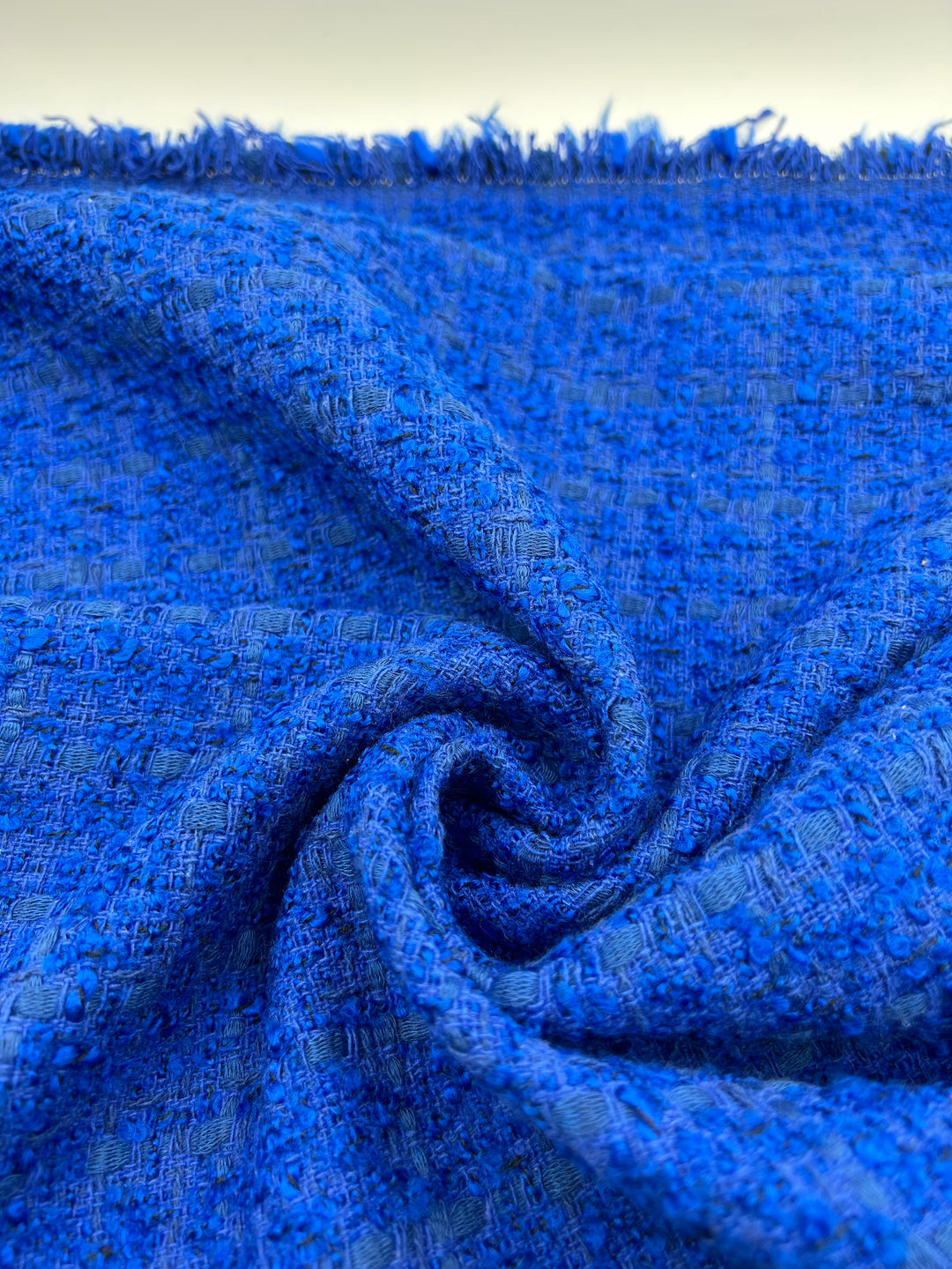 Bouclé Tweed Fabric in Saxe Blue - 59" wide, sold by the yard