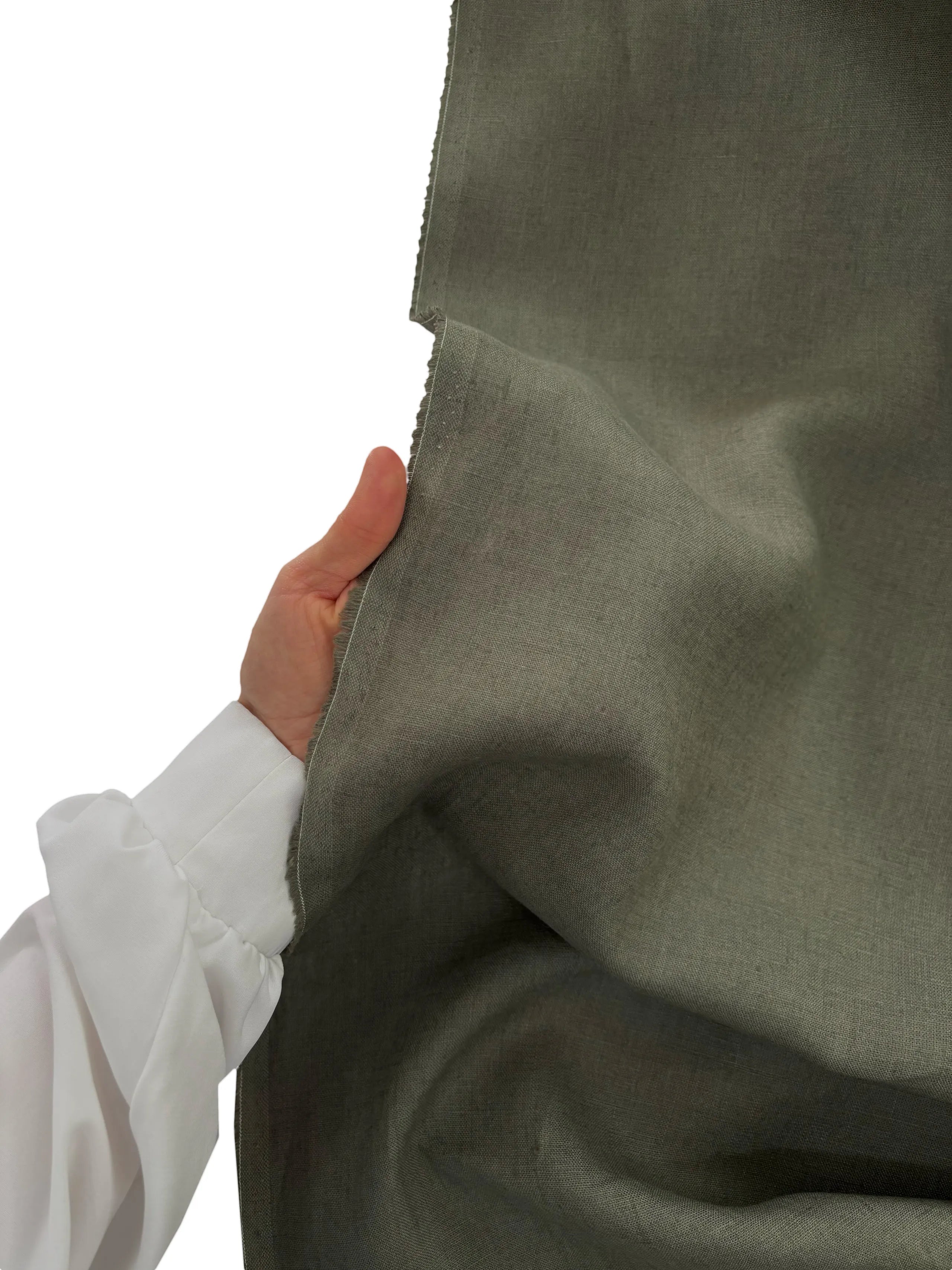 100% Linen Fabric Khaki