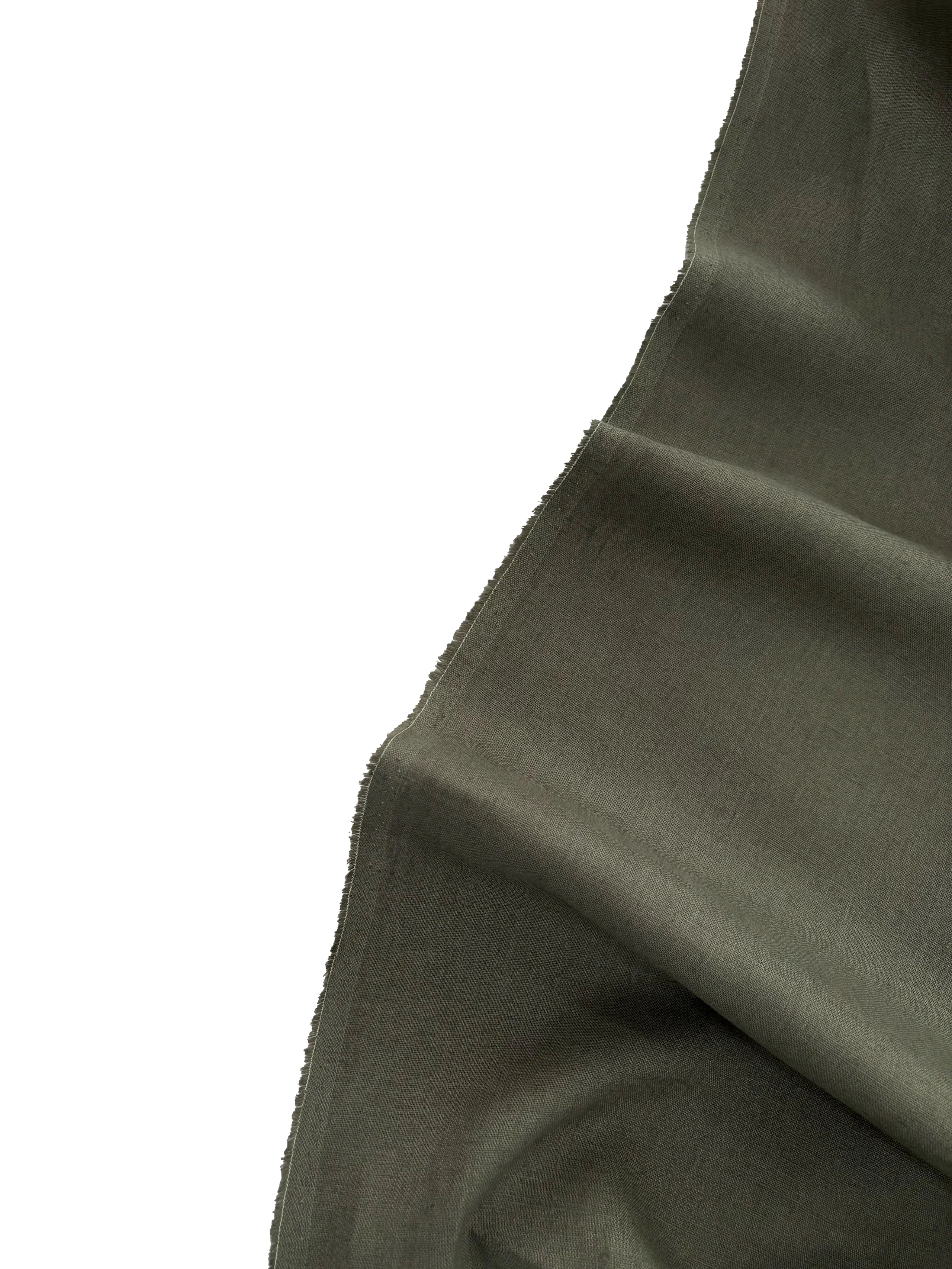 100% Linen Fabric Khaki