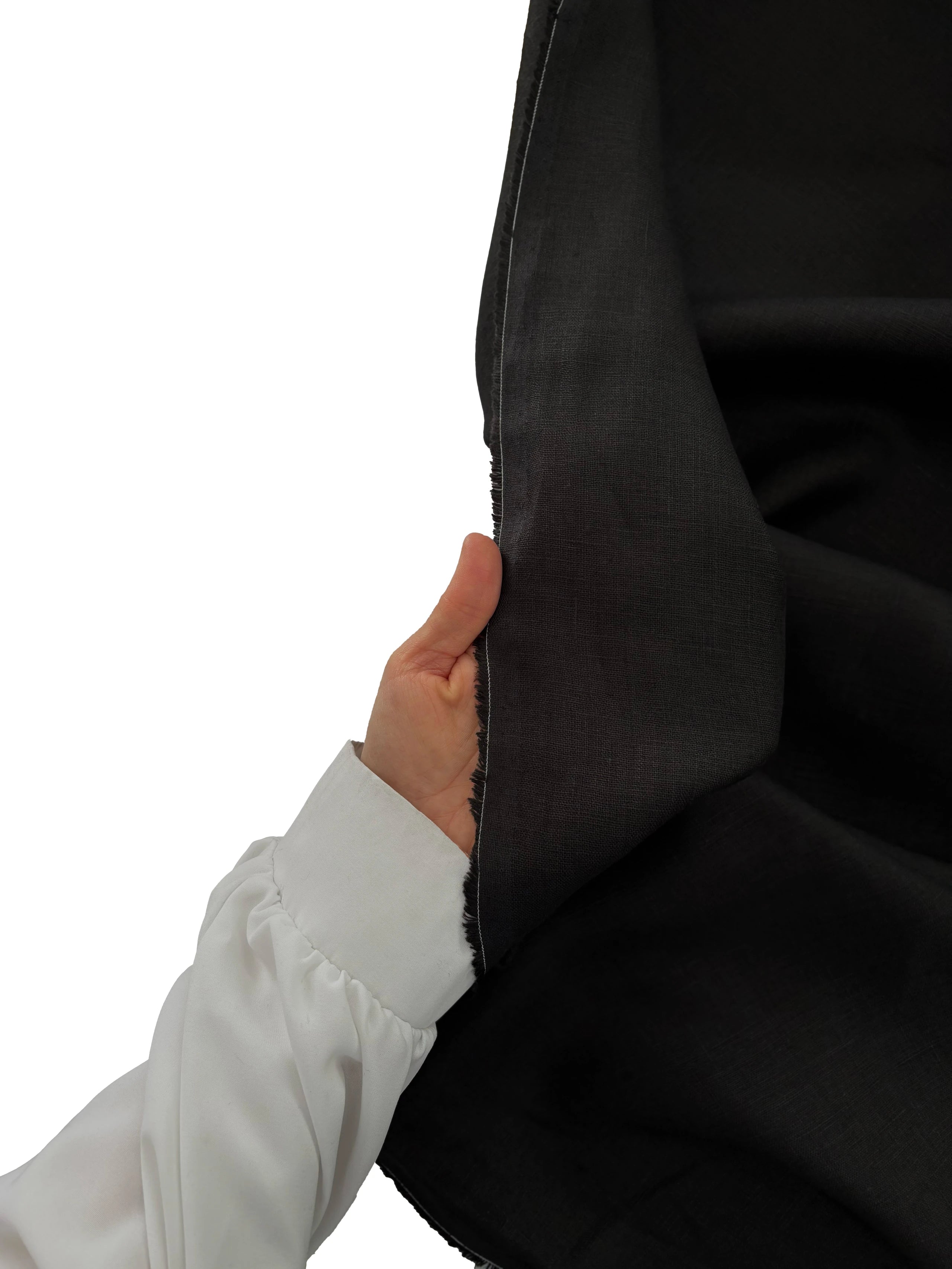 100% Linen Fabric Black