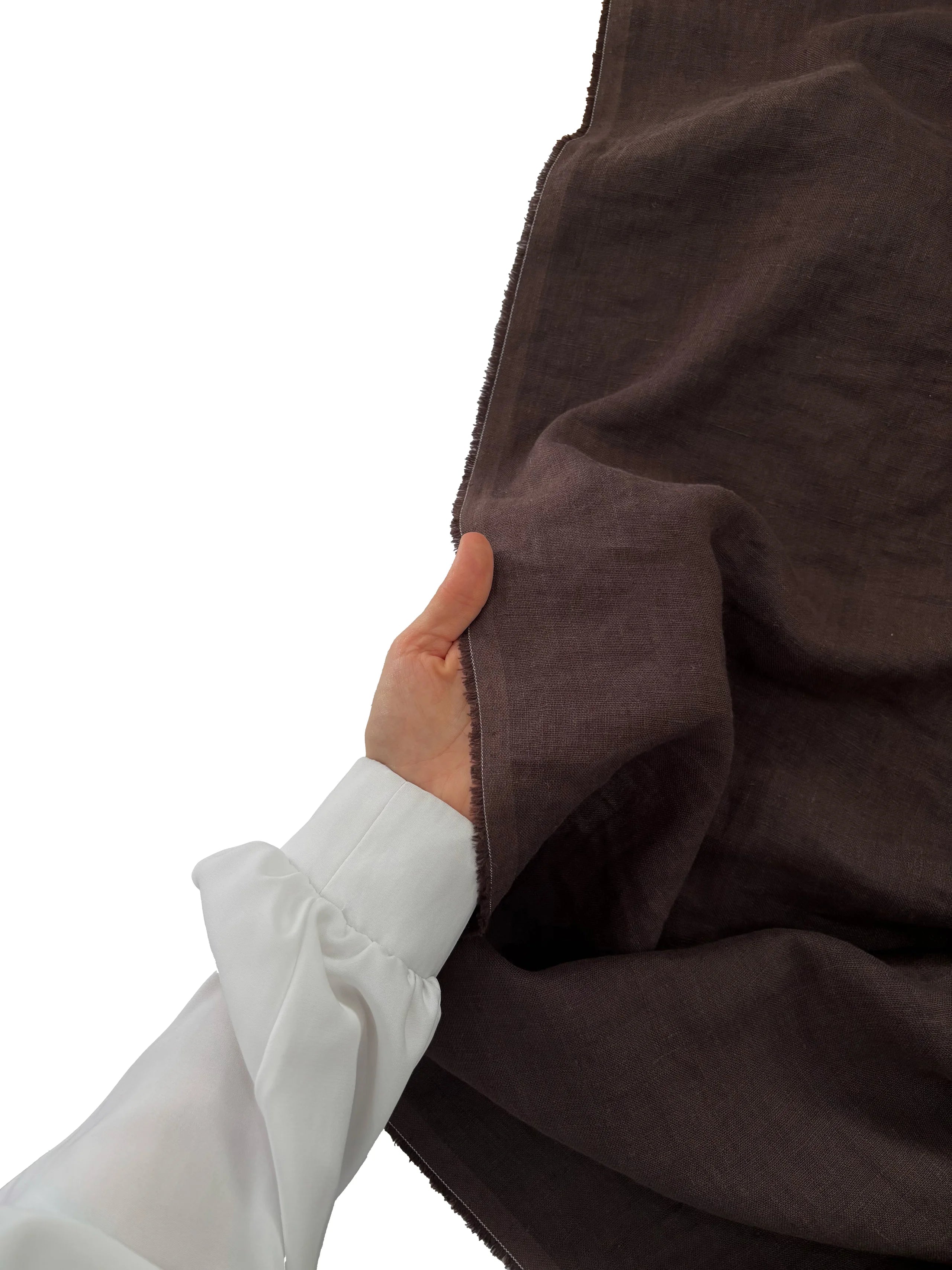 %100 Linen Fabric Bitter Brown