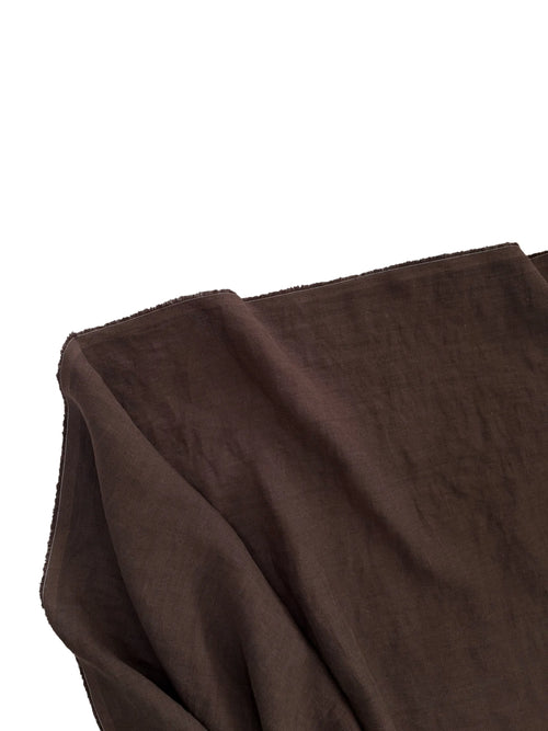 %100 Linen Fabric Bitter Brown