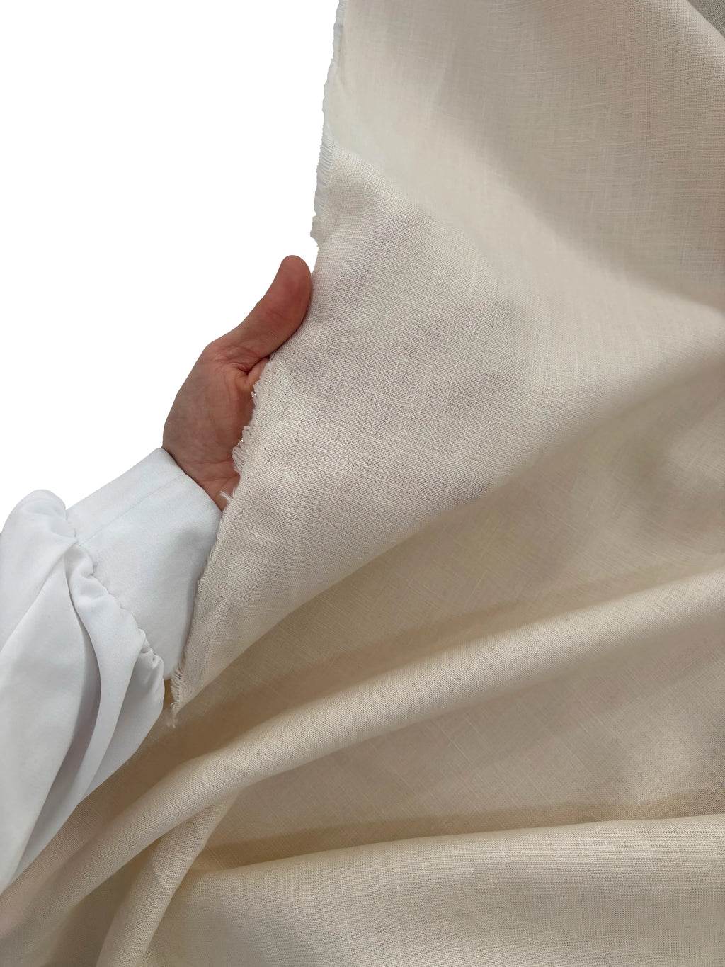 100% Linen Fabric Cream