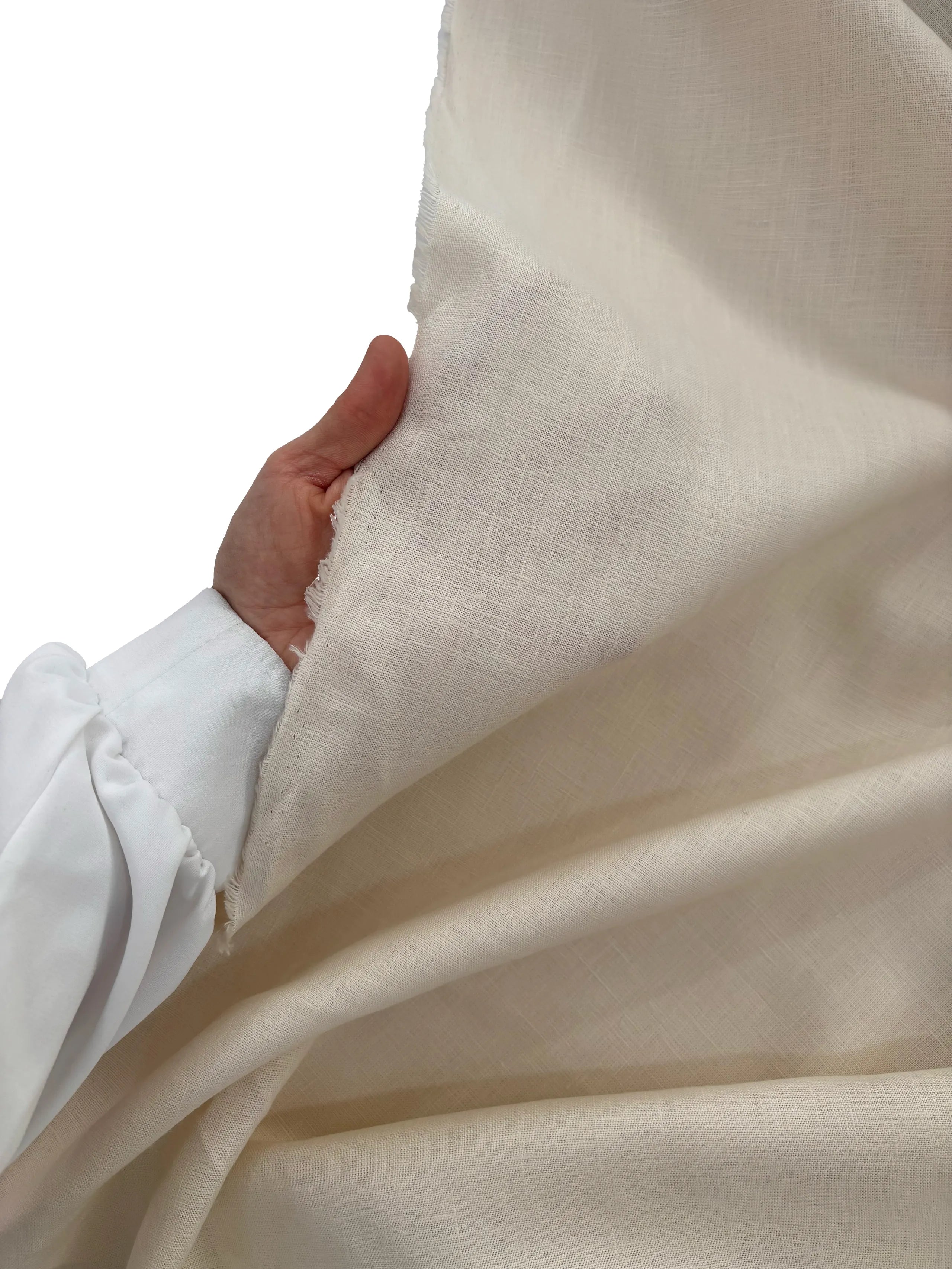 100% Linen Fabric Cream