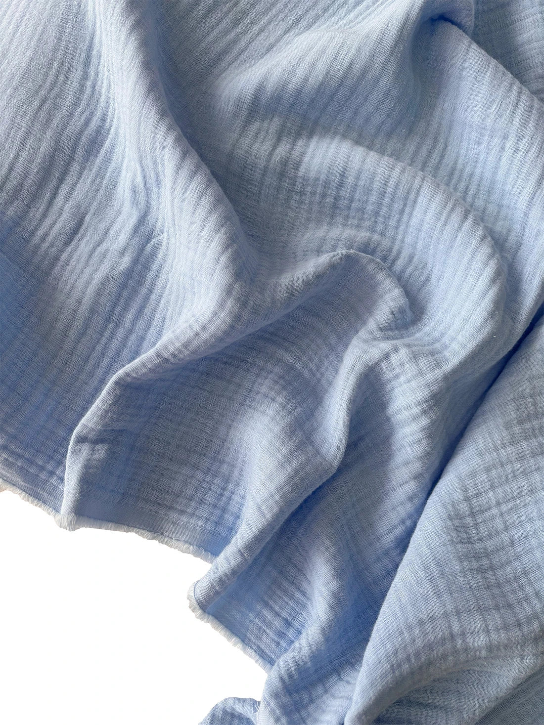 4-Layer 100% Cotton Baby Blue Muslin Fabric