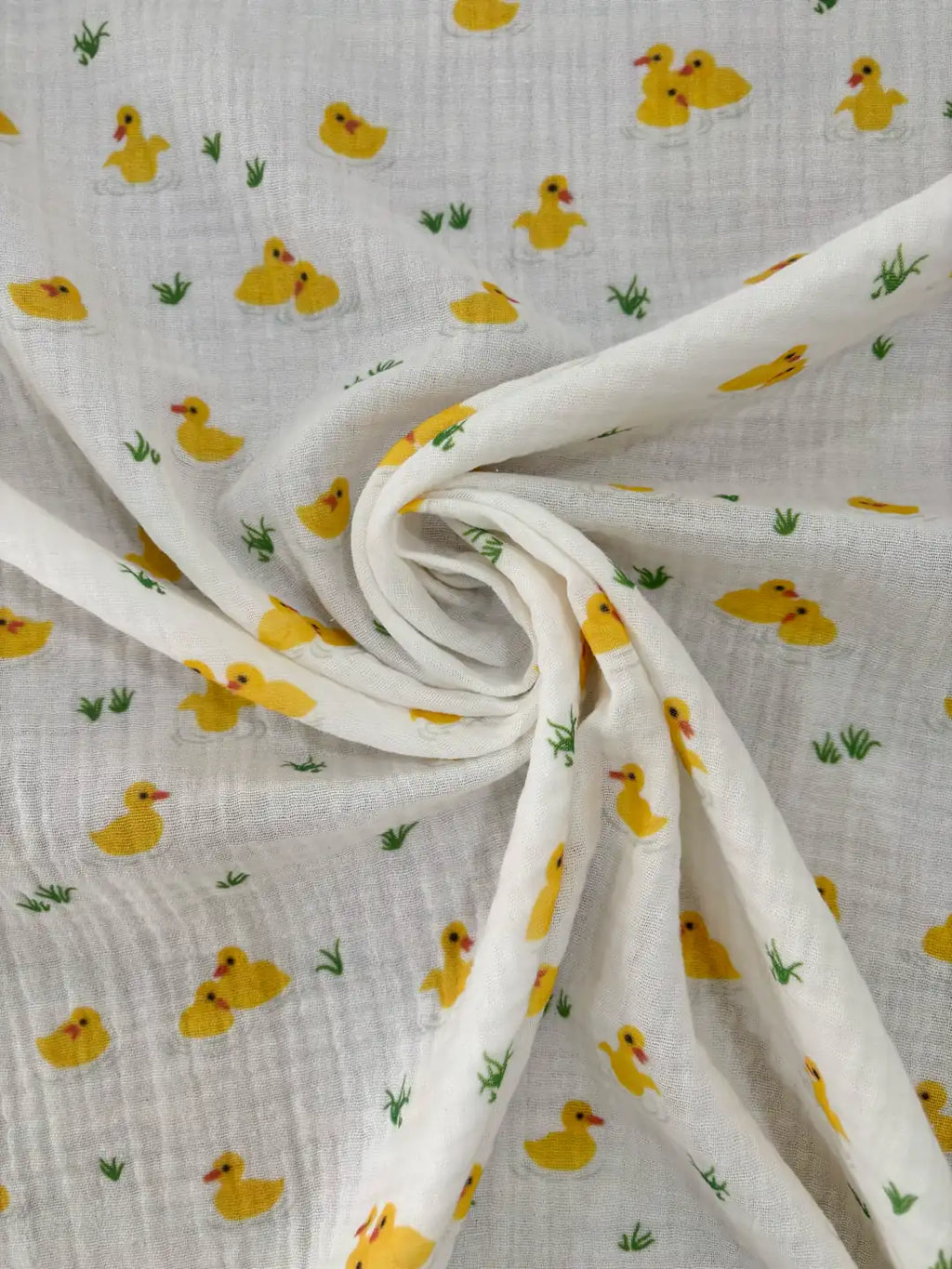 100% Cotton Muslin Fabric with Duck Pattern