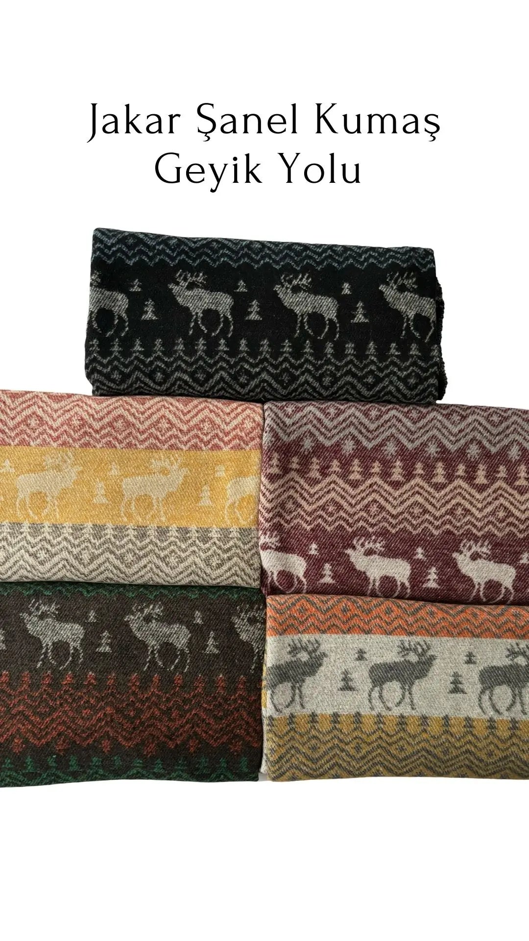 Jacquard Chanel Tweed Fabric Deer Trail Pattern - Navy Blue