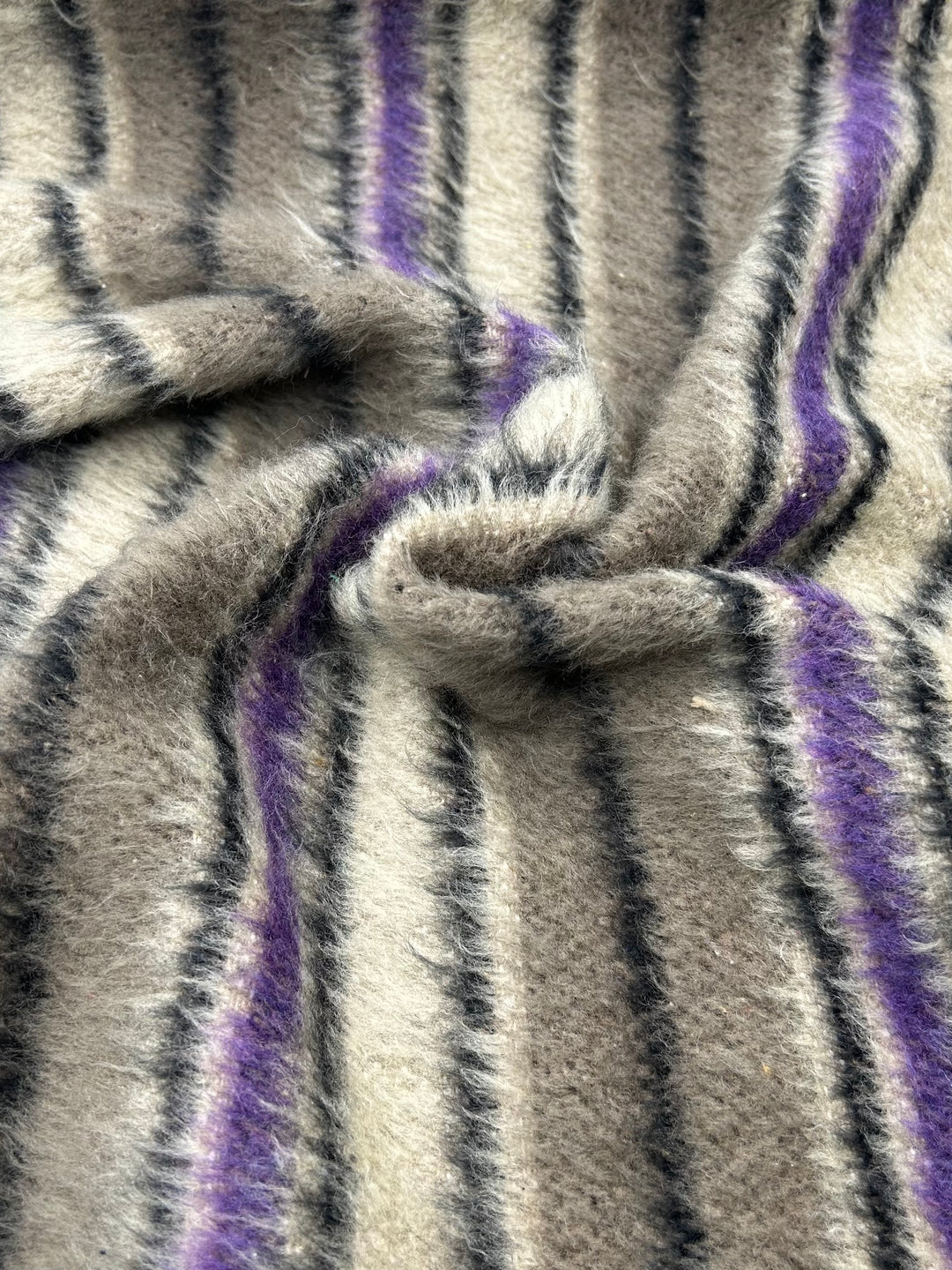 Brushed Bouclé Fabric in Ivory & Purple - 59" wide, sold by the yard
