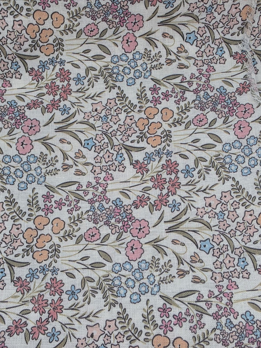 Printed Cotton Linen Fabric in Spring Breeze - 57" wide, sold by the yard