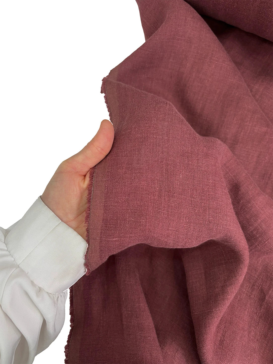 100% Linen Fabric Soft Burgundy
