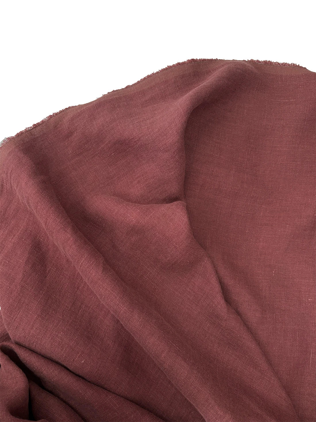 100% Linen Fabric Soft Burgundy