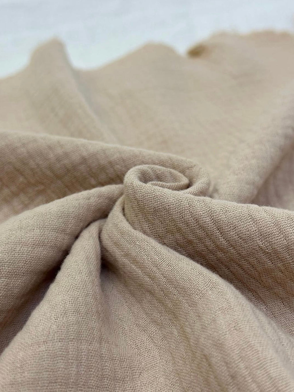 Double Gauze Muslin Fabric in Beige - 57" wide, sold by the yard