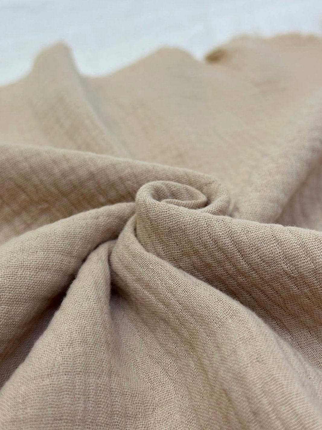 Double Gauze Muslin Fabric in Beige - 57" wide, sold by the yard