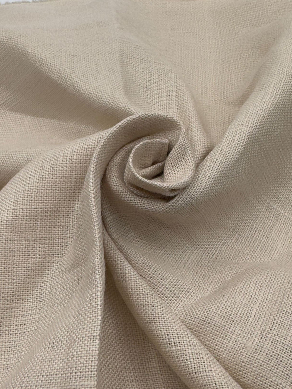 100% Linen Fabric in Deep Cream - 57" wide, sold by the yard