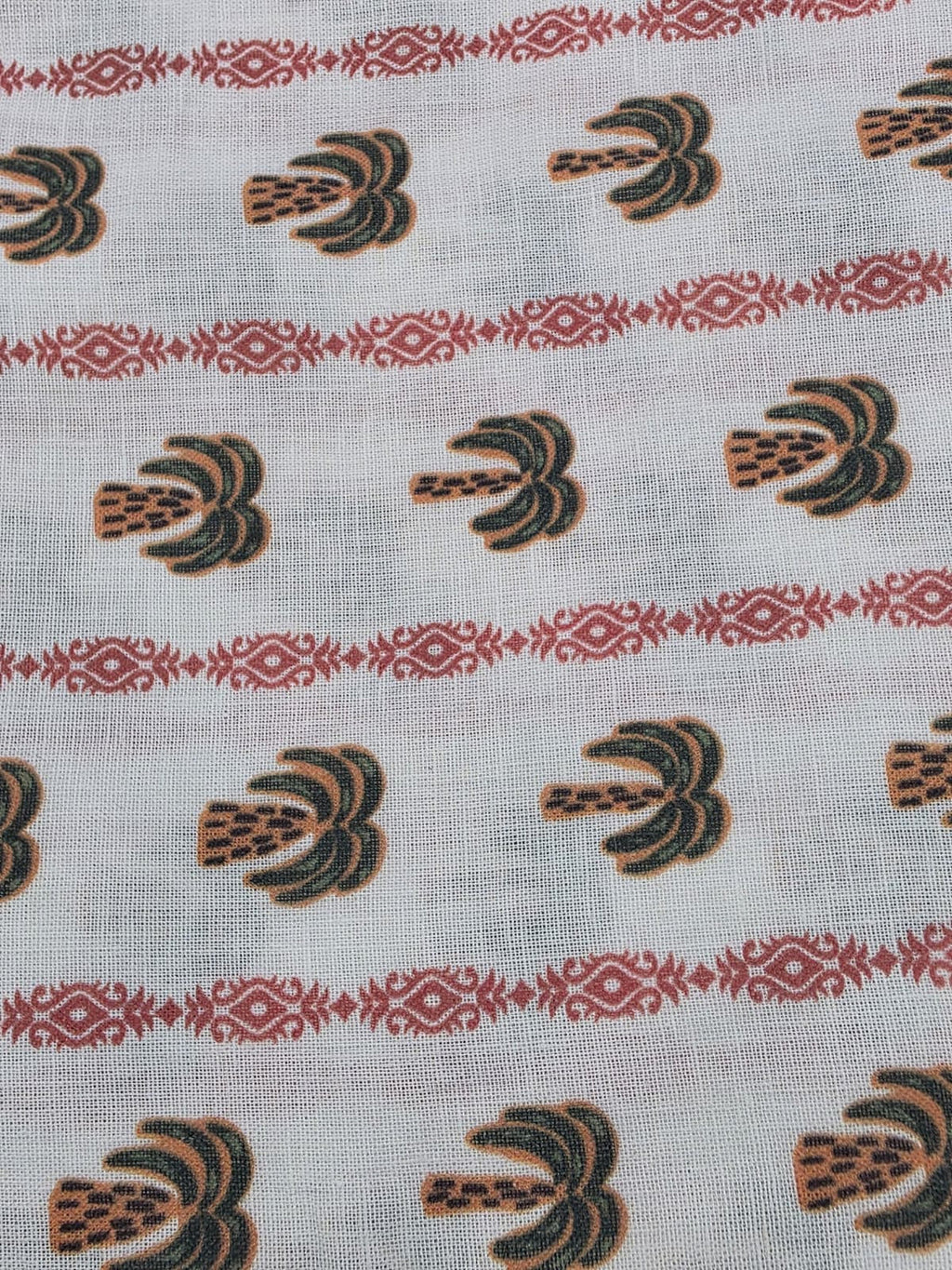 Printed Cotton Linen Fabric in Anatolian Tulip - 57" wide, sold by the yard