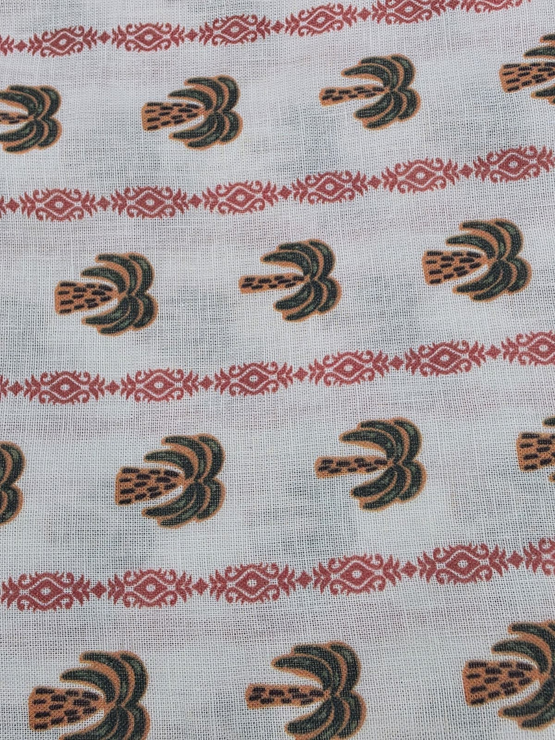 Printed Cotton Linen Fabric in Anatolian Tulip - 57" wide, sold by the yard