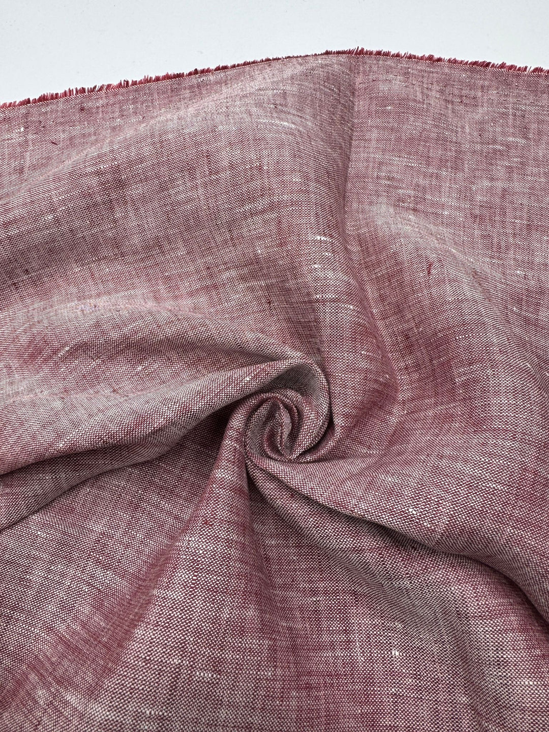 100% Linen Fabric in Cherry Melange - 57" wide, sold by the yard