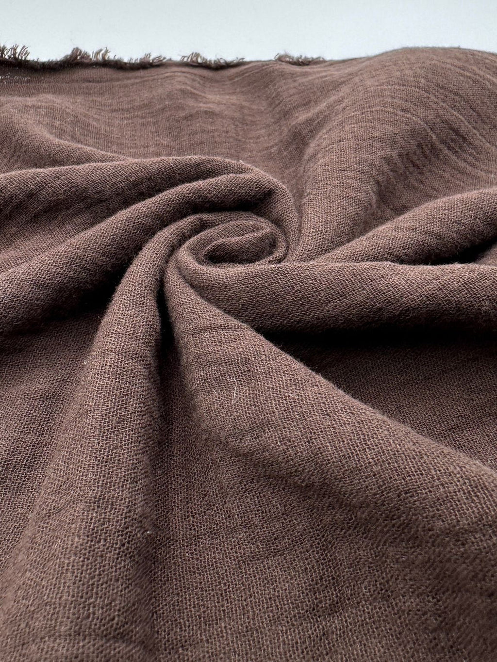 Double Gauze Muslin Fabric in Cocoa - 57" wide, sold by the yard
