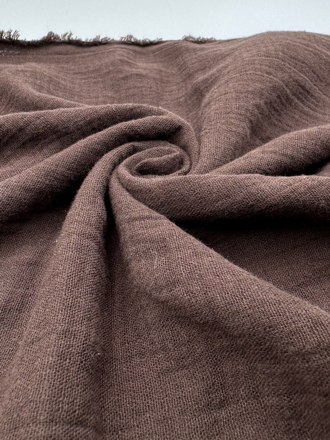 Double Gauze Muslin Fabric in Cocoa - 57" wide, sold by the yard