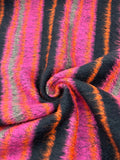 Brushed Bouclé Fabric in Fuchsia & Black - 59" wide, sold by the yard