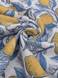 Printed Cotton Linen Fabric in Lemon Grove - 57" wide, sold by the yard