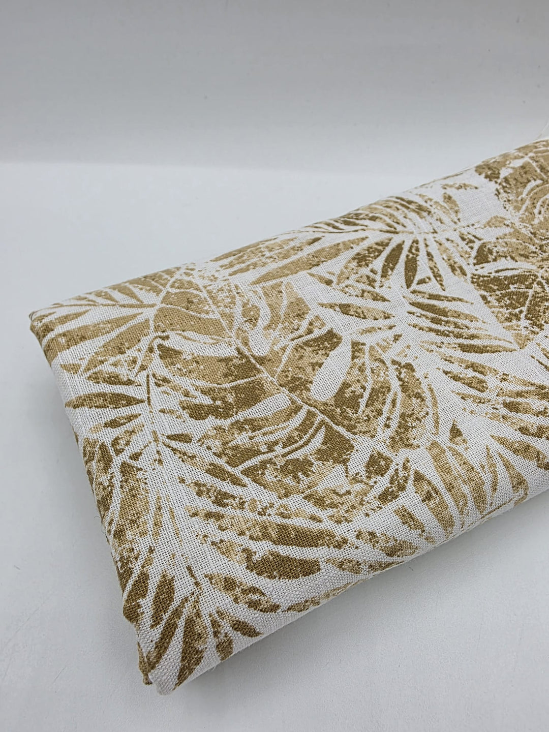 Printed Cotton Linen Fabric in Golden Palm - 57" wide, sold by the yard