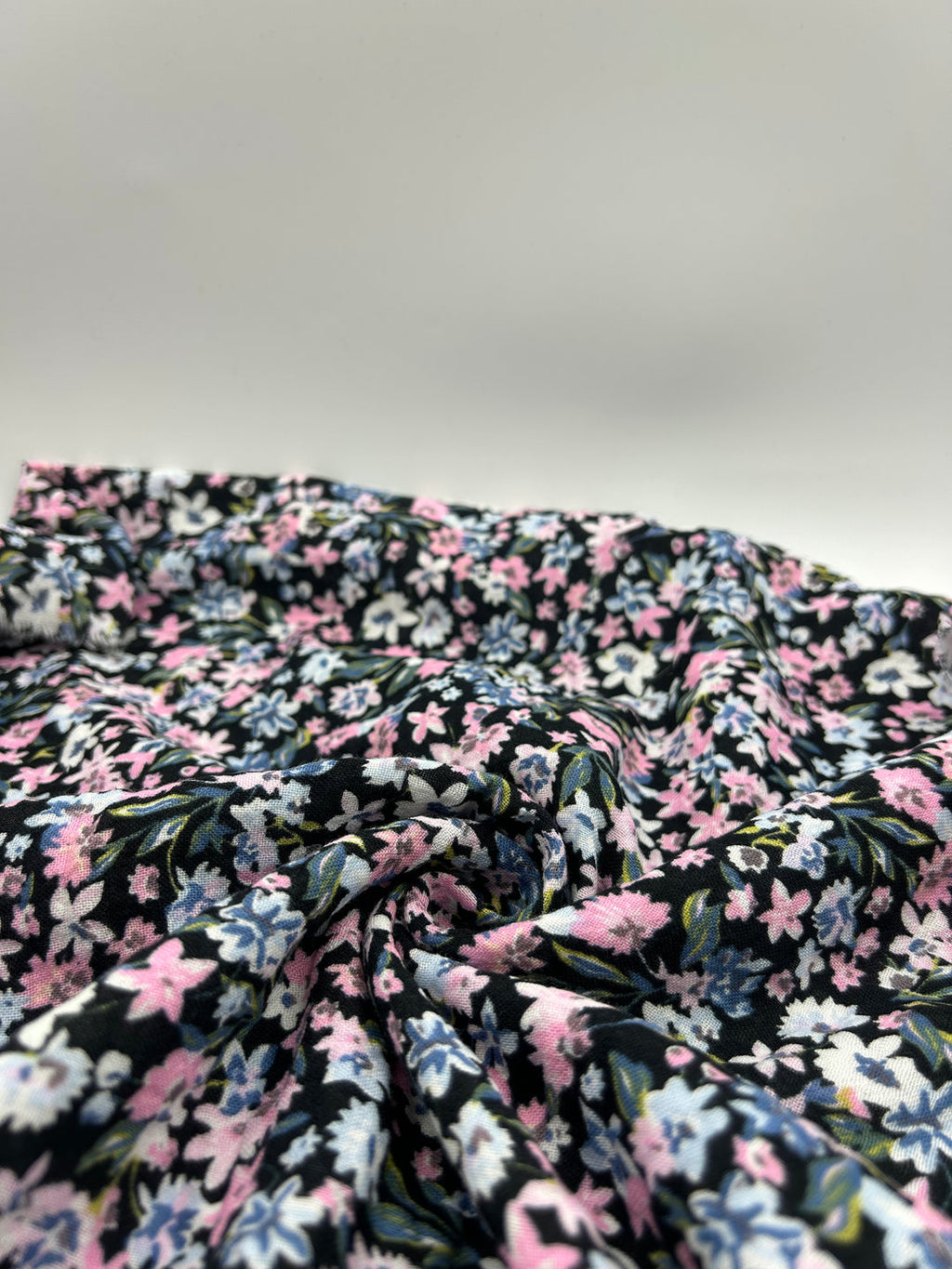 Printed Double Gauze Muslin in Midnight Ditsy Floral - 57" wide, sold by the yard