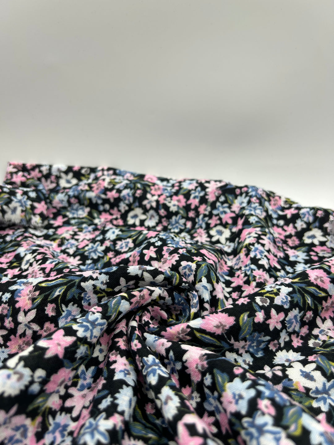 Printed Double Gauze Muslin in Midnight Ditsy Floral - 57" wide, sold by the yard