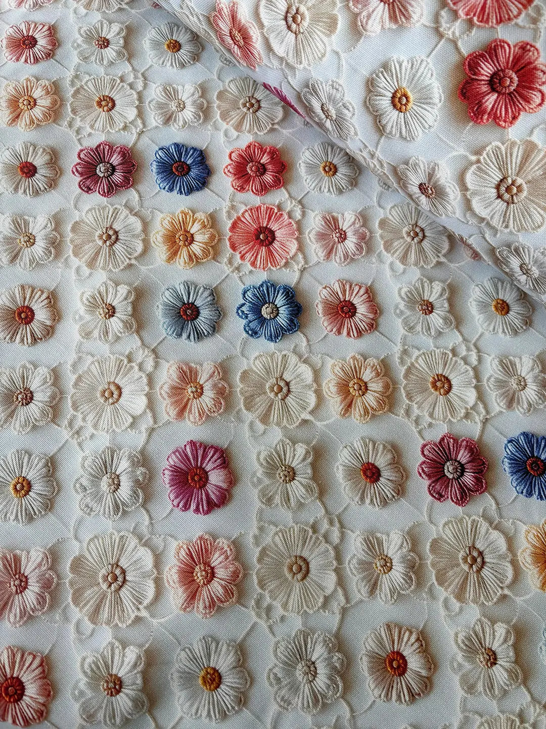 Duck Fabric - 3D Floral