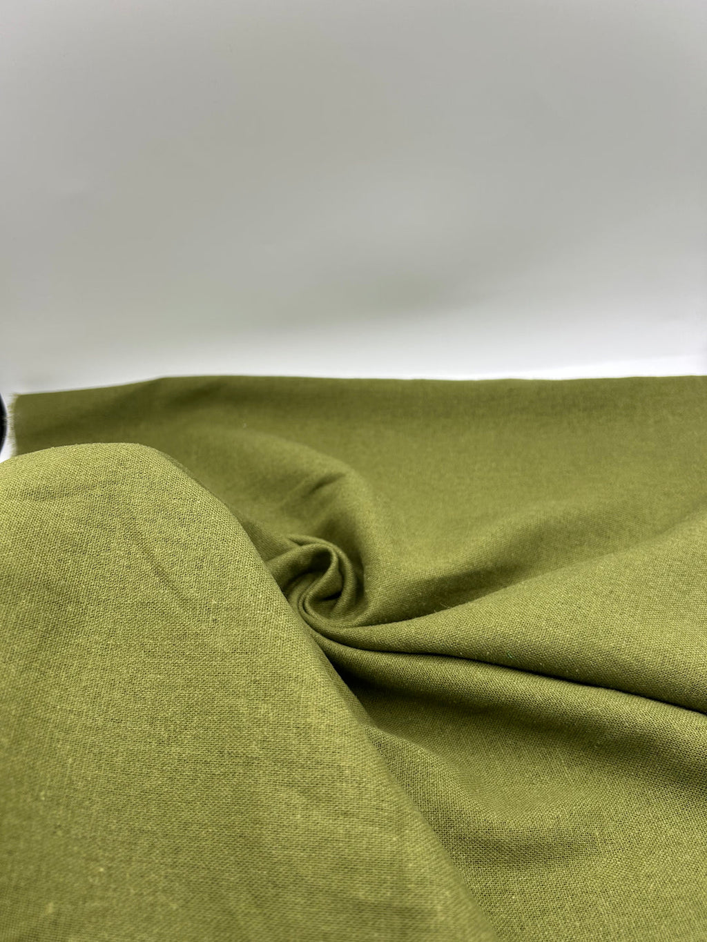 Viscose Linen Fabric in Olive Green - 57" wide, sold by the yard