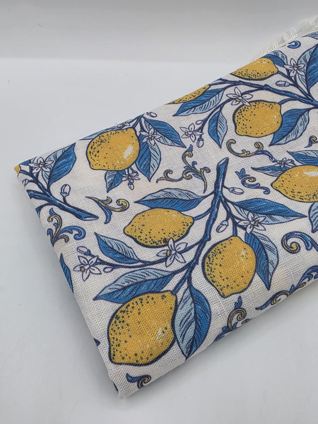 Printed Cotton Linen Fabric in Lemon Grove - 57" wide, sold by the yard