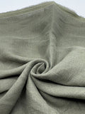 100% Linen Fabric in Sage Khaki - 57" wide, sold by the yard
