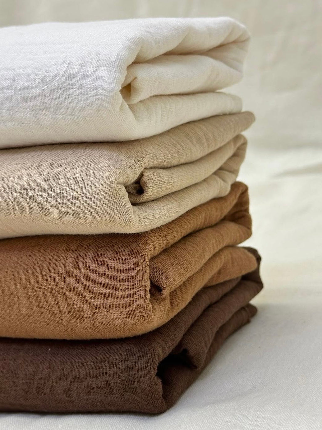 Double Gauze Muslin Fabric in Beige - 57" wide, sold by the yard