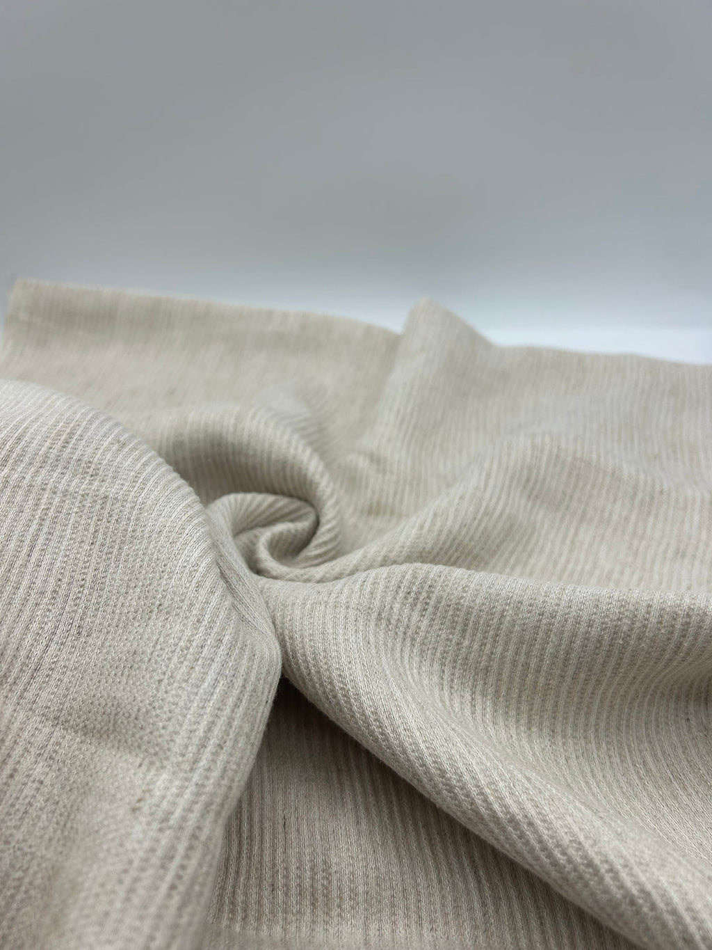 Cotton Linen Fabric in Ribbed Natural - 57" wide, sold by the yard