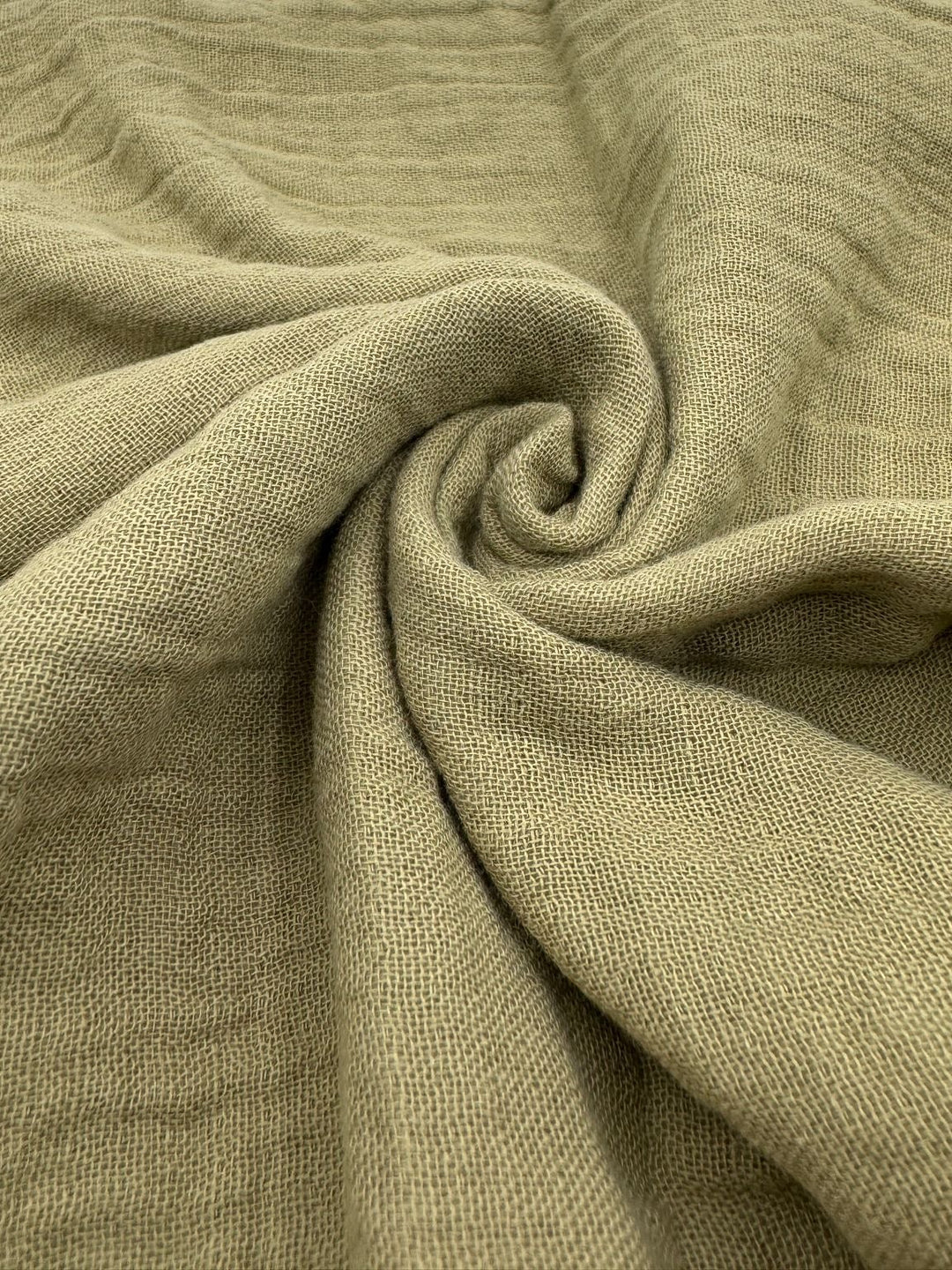 Double Gauze Muslin Fabric in Pale Olive - 57" wide, sold by the yard