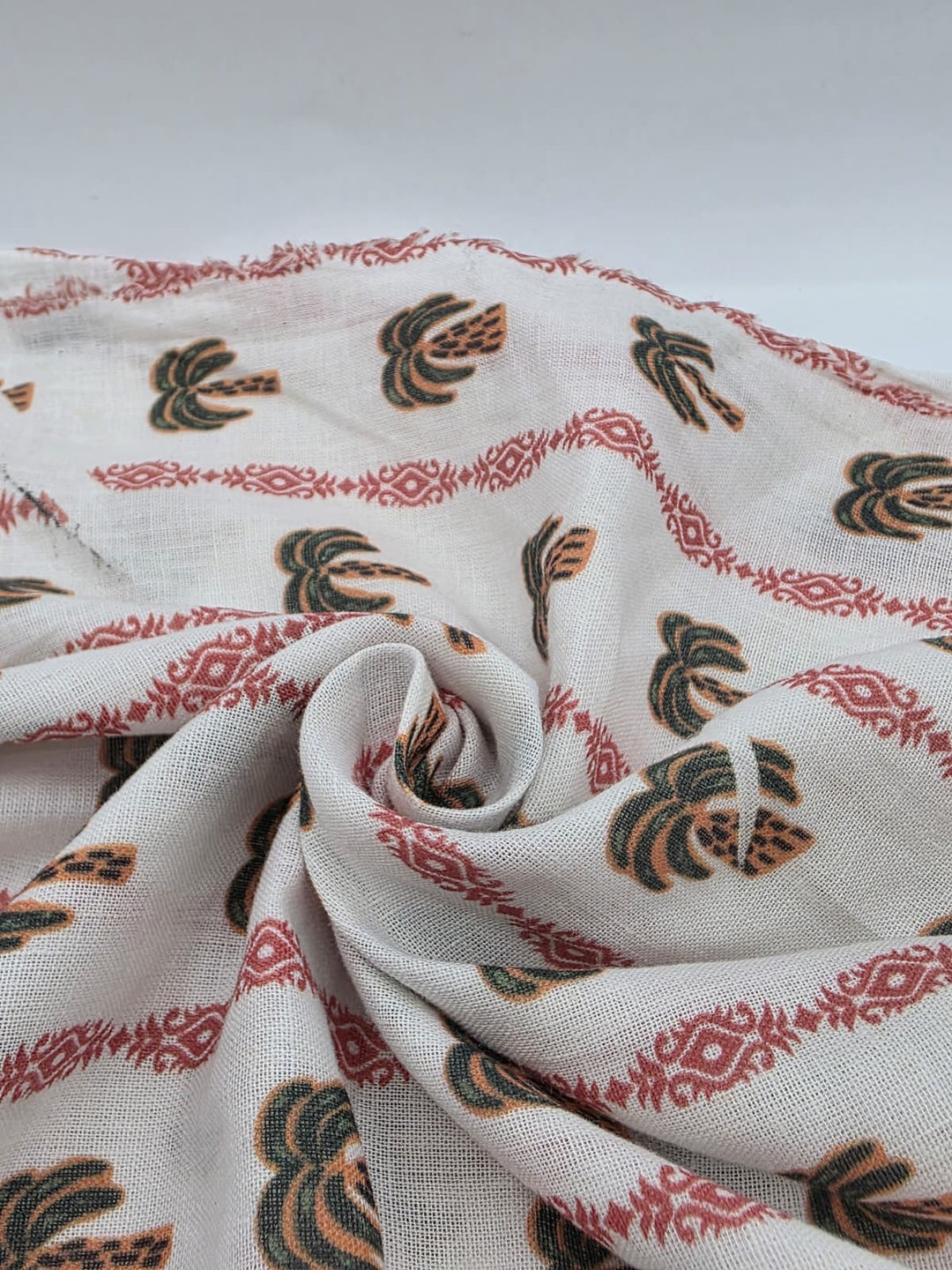 Printed Cotton Linen Fabric in Anatolian Tulip - 57" wide, sold by the yard