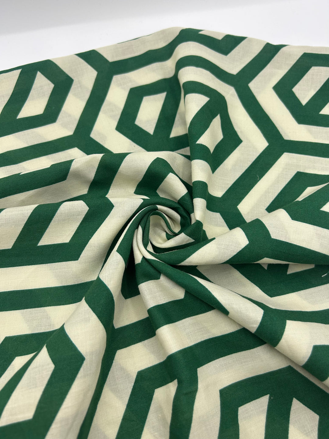 Cotton Voile Fabric in Forest Geometric - 59" wide, sold by the yard