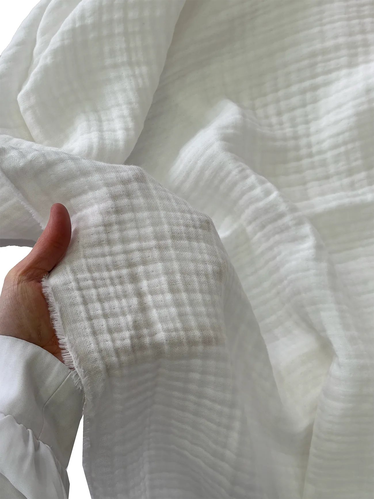 4-Layer 100% Cotton White Muslin Fabric