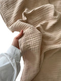 4-Layer 100% Cotton Beige Muslin Fabric