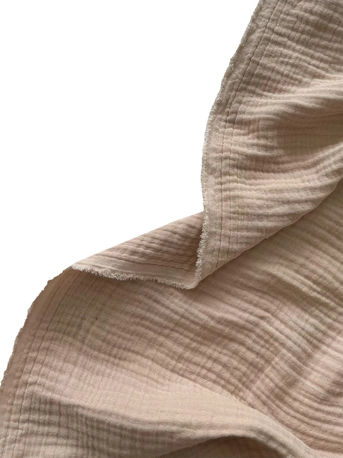 4-Layer 100% Cotton Beige Muslin Fabric