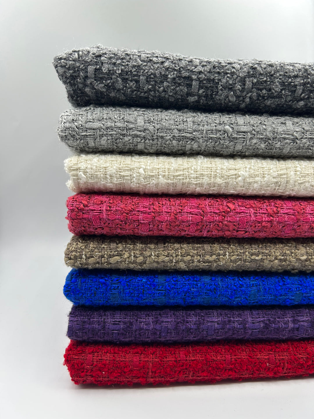 Bouclé Tweed Fabric in Charcoal - 59" wide, sold by the yard