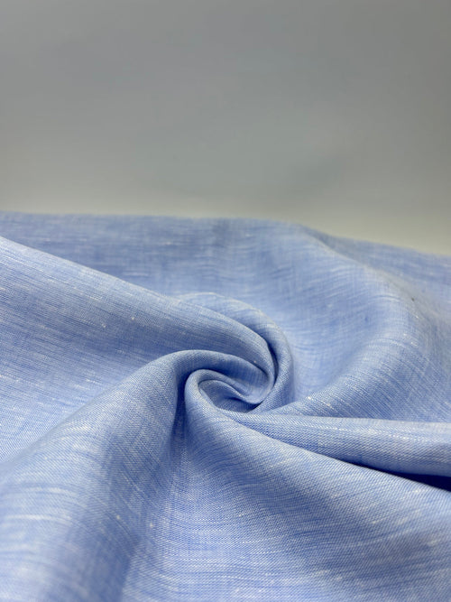 100% Linen Fabric in Blue Melange - 57" wide, sold by the yard