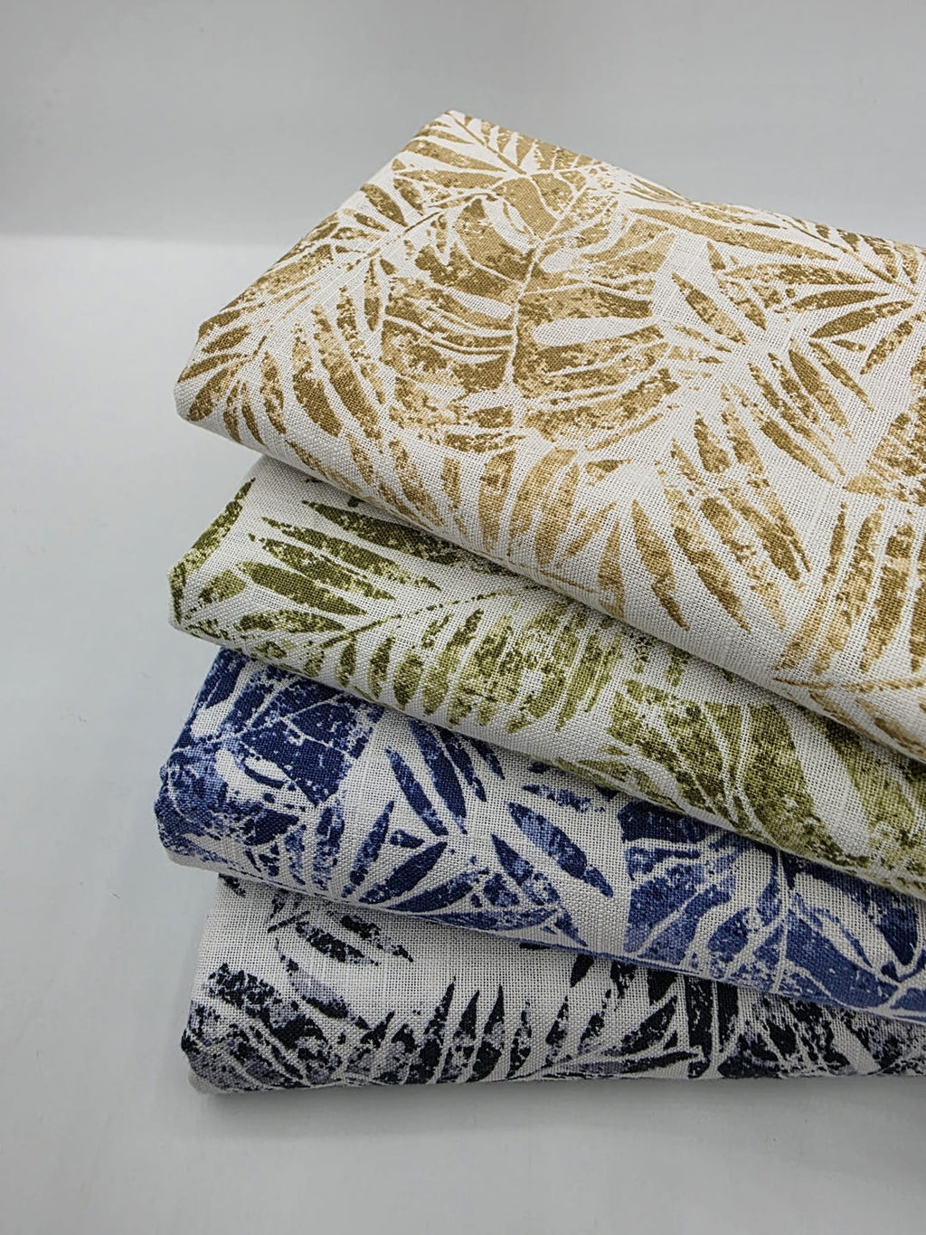 Printed Cotton Linen Fabric in Golden Palm - 57" wide, sold by the yard