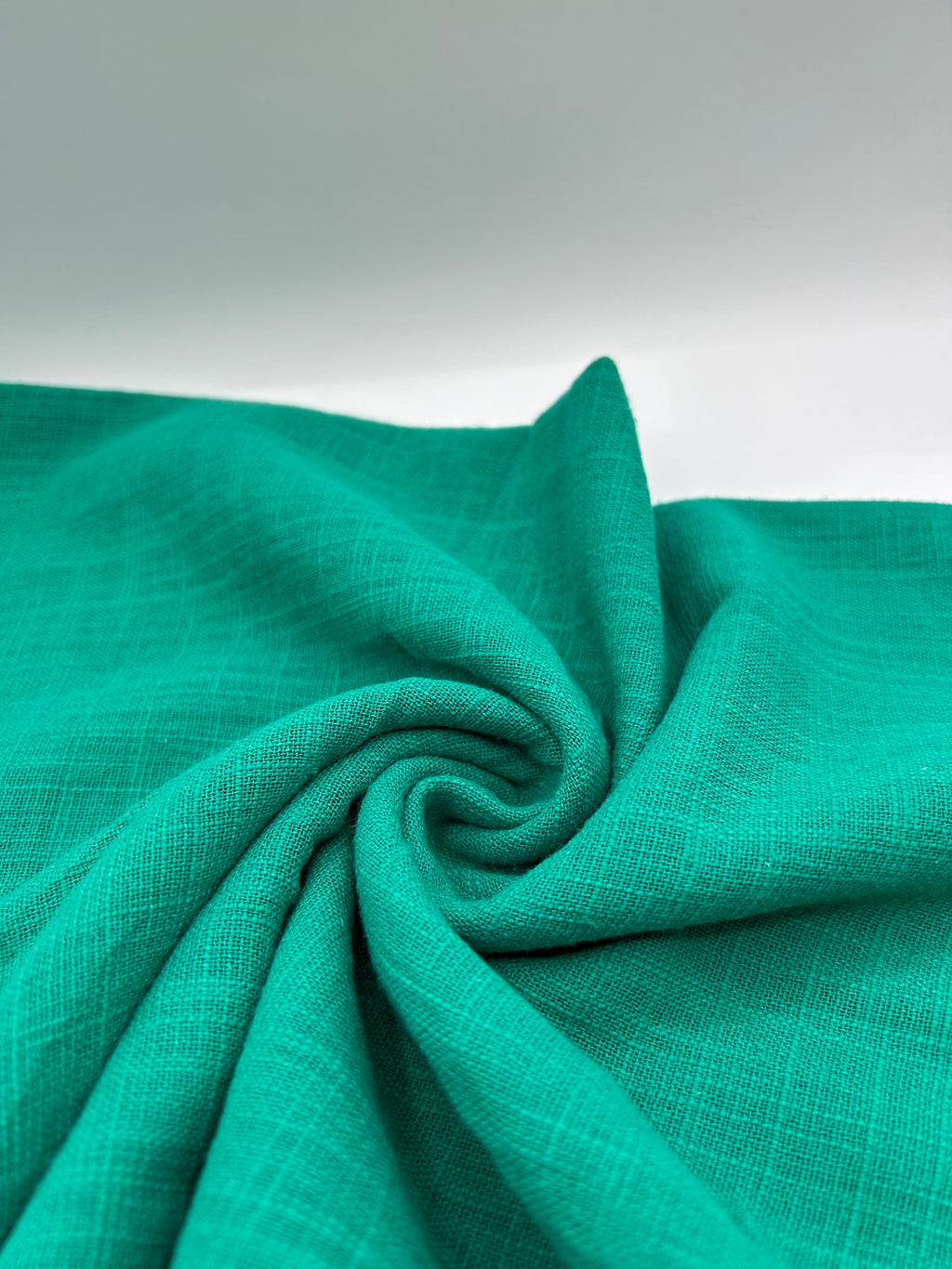 Cotton Linen Fabric in Emerald - 57" wide, sold by the yard
