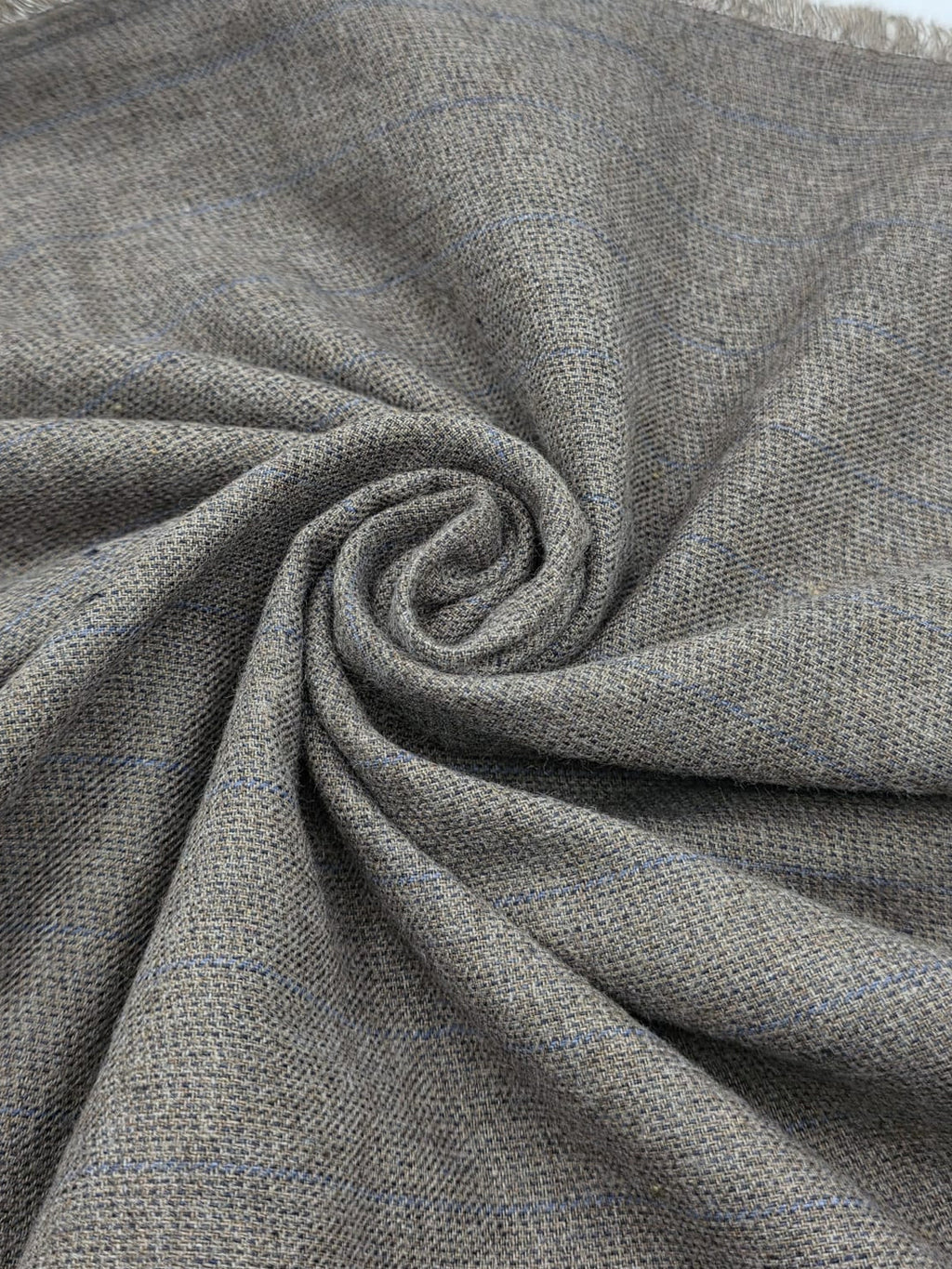 Cotton Linen Fabric in Mink Stripe - 57" wide, sold by the yard