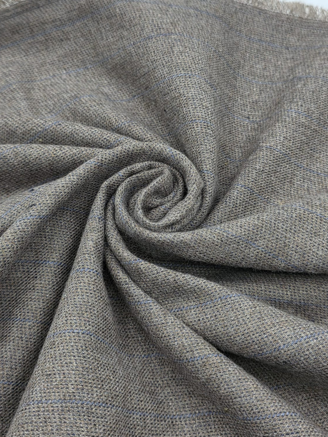 Cotton Linen Fabric in Mink Stripe - 57" wide, sold by the yard