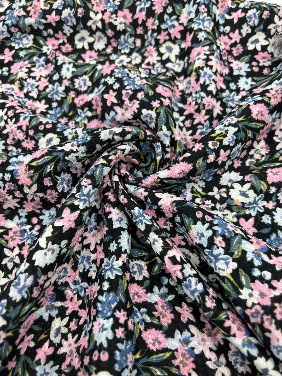 Printed Double Gauze Muslin in Midnight Ditsy Floral - 57" wide, sold by the yard