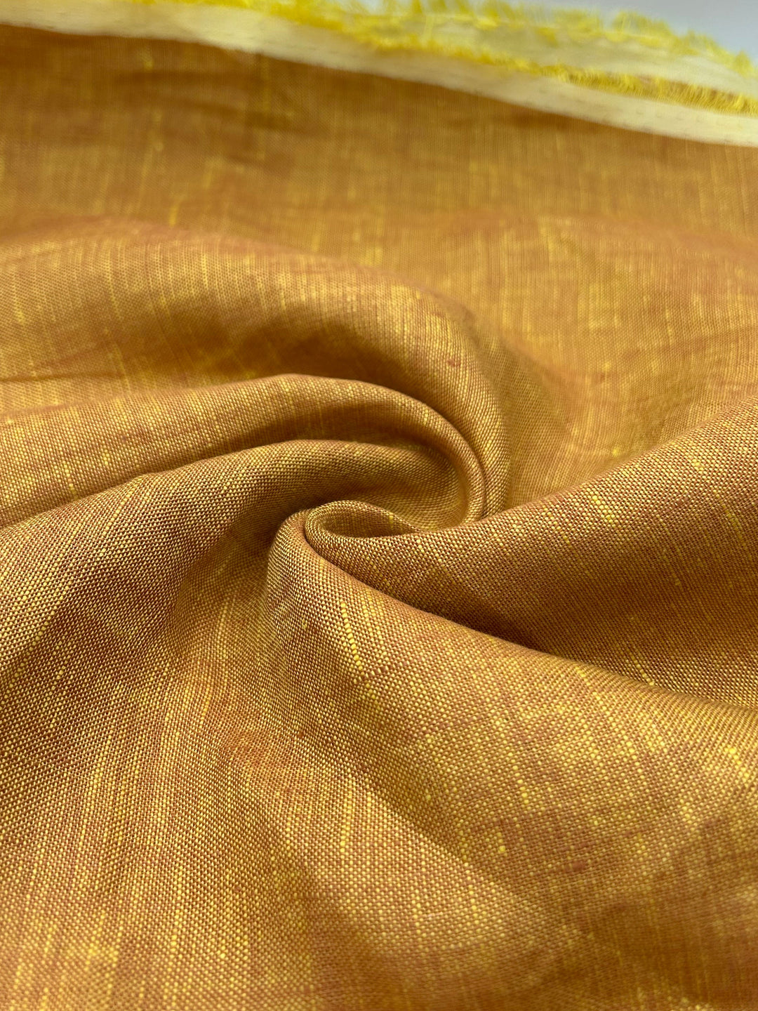 100% Linen Fabric in Saffron Melange - 57" wide, sold by the yard