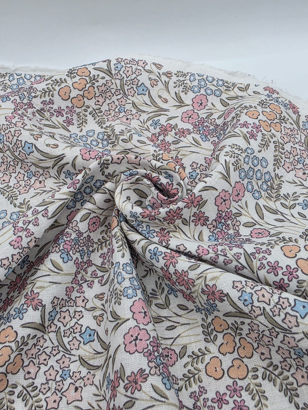 Printed Cotton Linen Fabric in Spring Breeze - 57" wide, sold by the yard