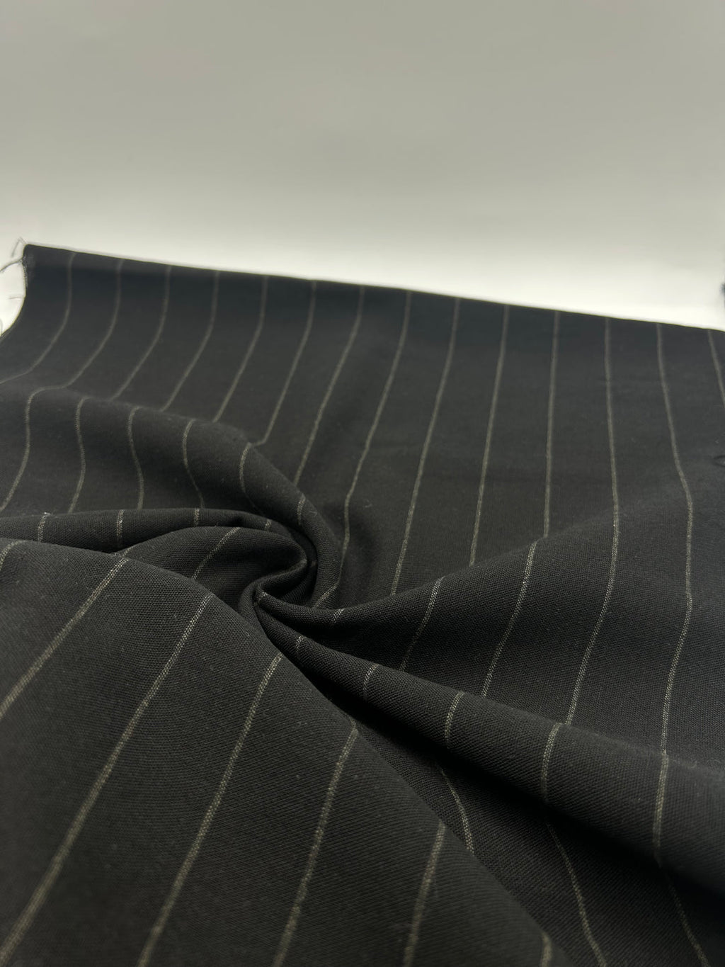 Viscose Linen Fabric in Charcoal Pinstripe - 57" wide, sold by the yard